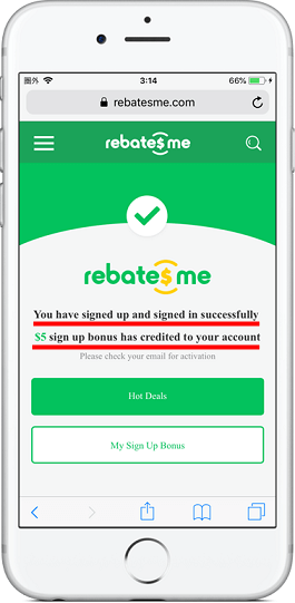 5.『You have signed up and signed in successfully ＄5 sign up bonus has credited to your account.＝サインインしました。サインアップボーナスの5ドルがアカウントに加算されました』と表示される。※上記Webサイトのリンクから登録した場合は＄10が加算されます。